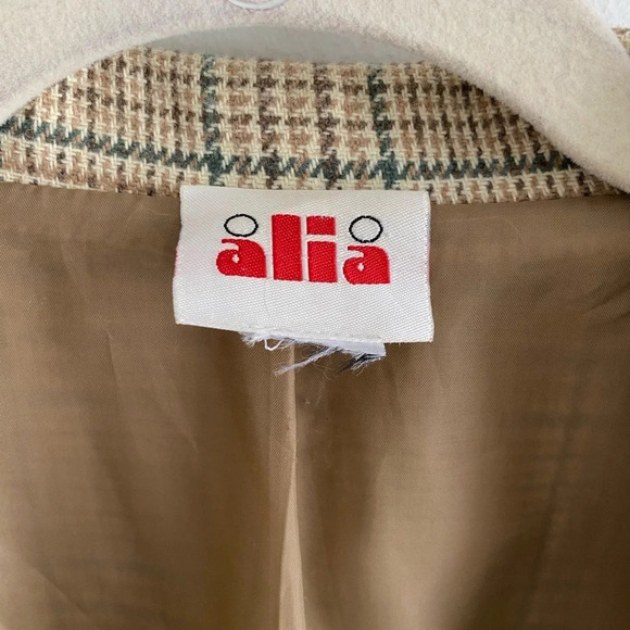 VINTAGE Alia Oversized Plaid Blazer Jacket Tan Size XL - Picture 7 of 12